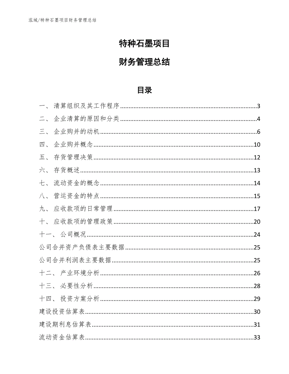 特种石墨项目财务管理总结参考.docx_第1页