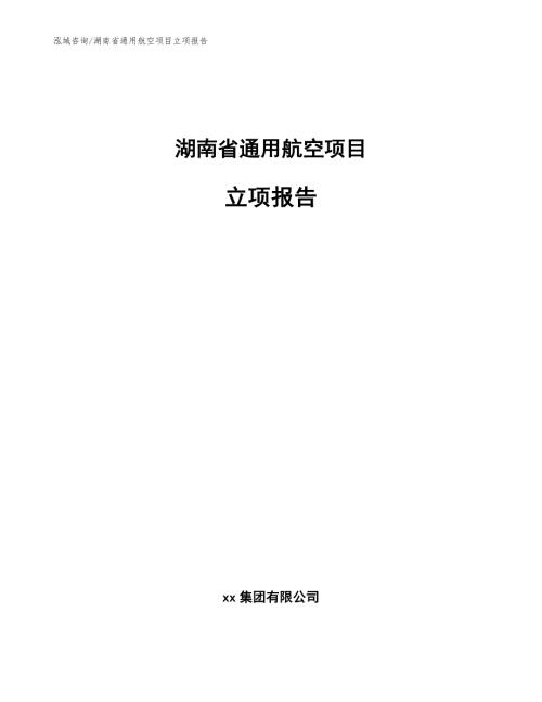湖南省通用航空项目立项报告.docx