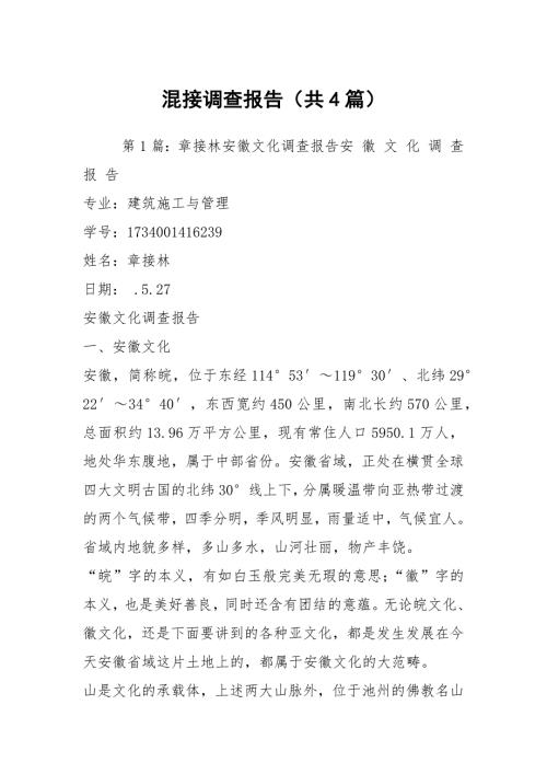混接调查报告共4篇.docx