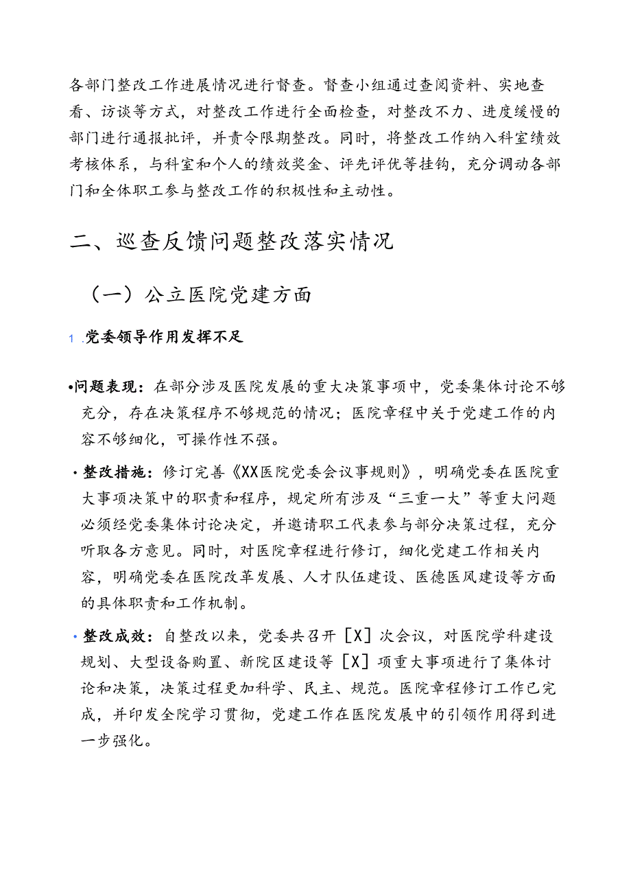 1.关于XX医院巡查整改情况报告（详细版）.docx_第2页