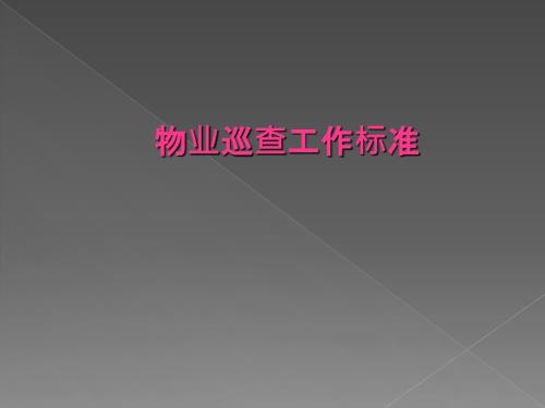 物业巡查工作标准.ppt