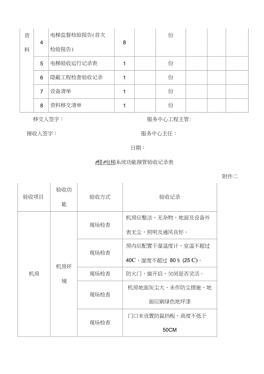 物业接管验收电梯竣工移交清单.doc_第2页