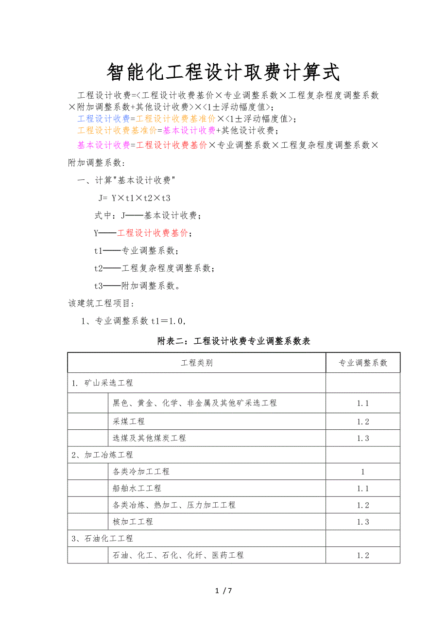 智能化工程设计取费标准.doc_第1页
