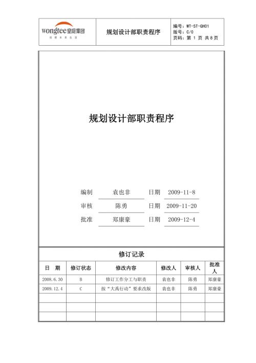 房地产规划设计部职责程序.doc