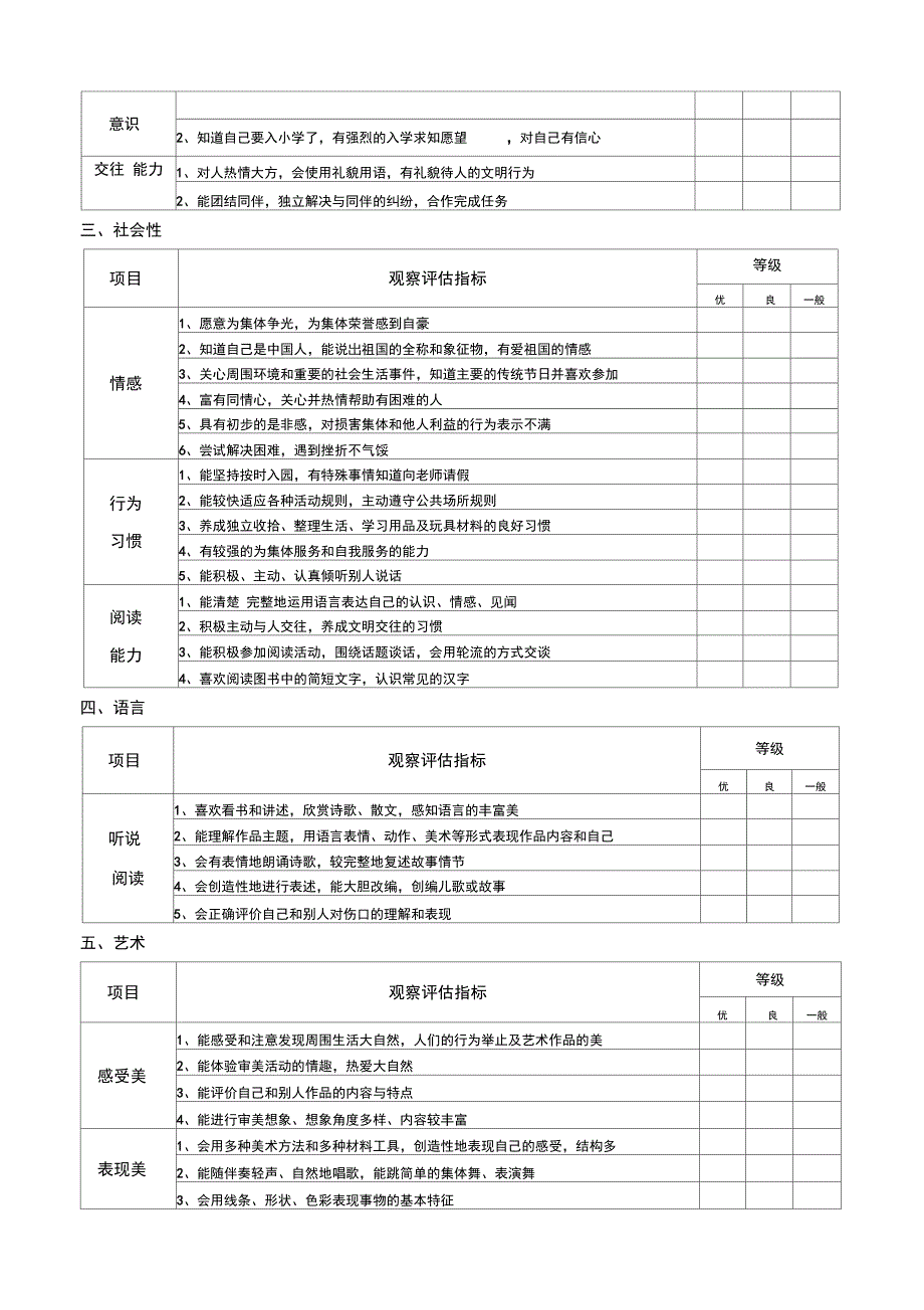 幼儿园幼儿发展评价表.doc_第2页