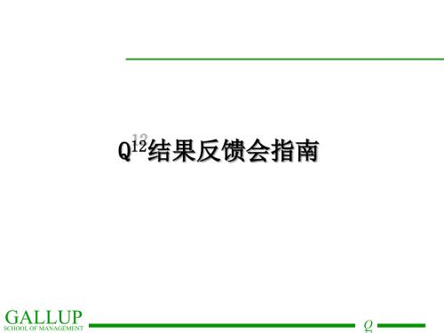 盖洛普Q12结果反馈会指南.ppt