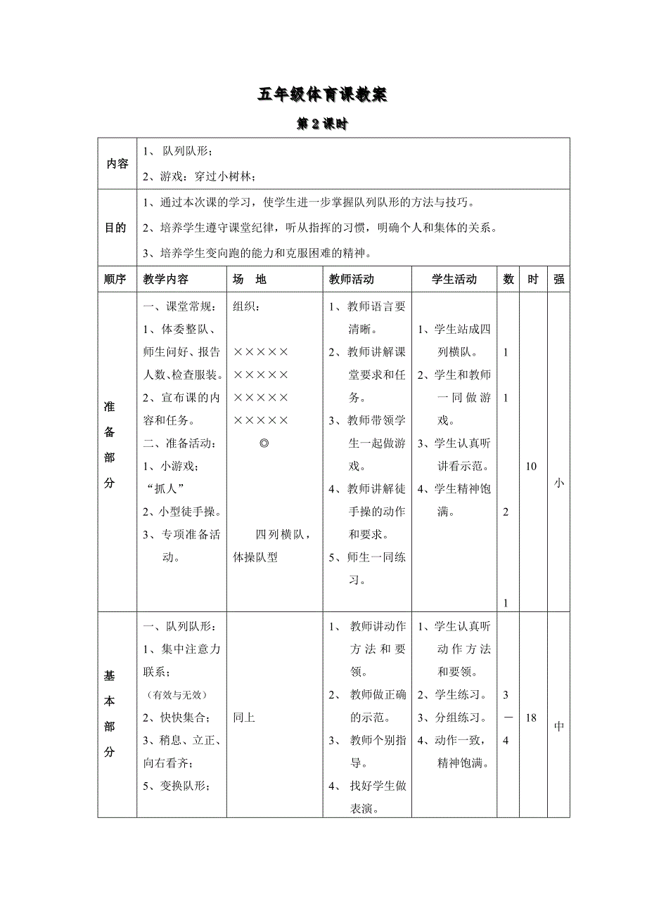 小学五年级下册体育教案全册.doc_第3页