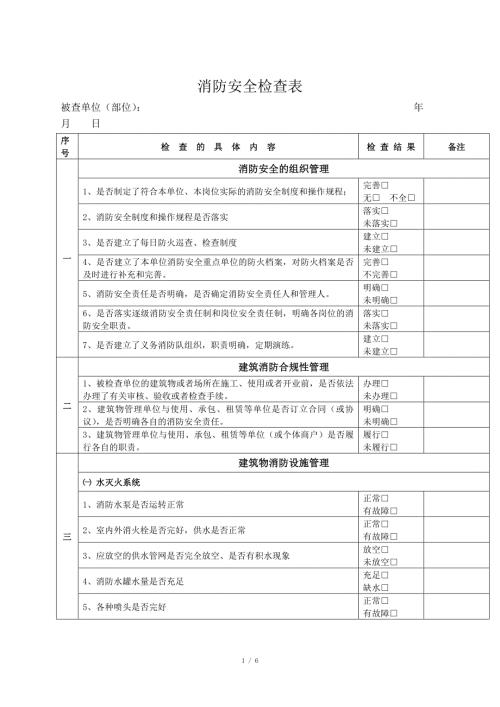消防安全检查表.doc