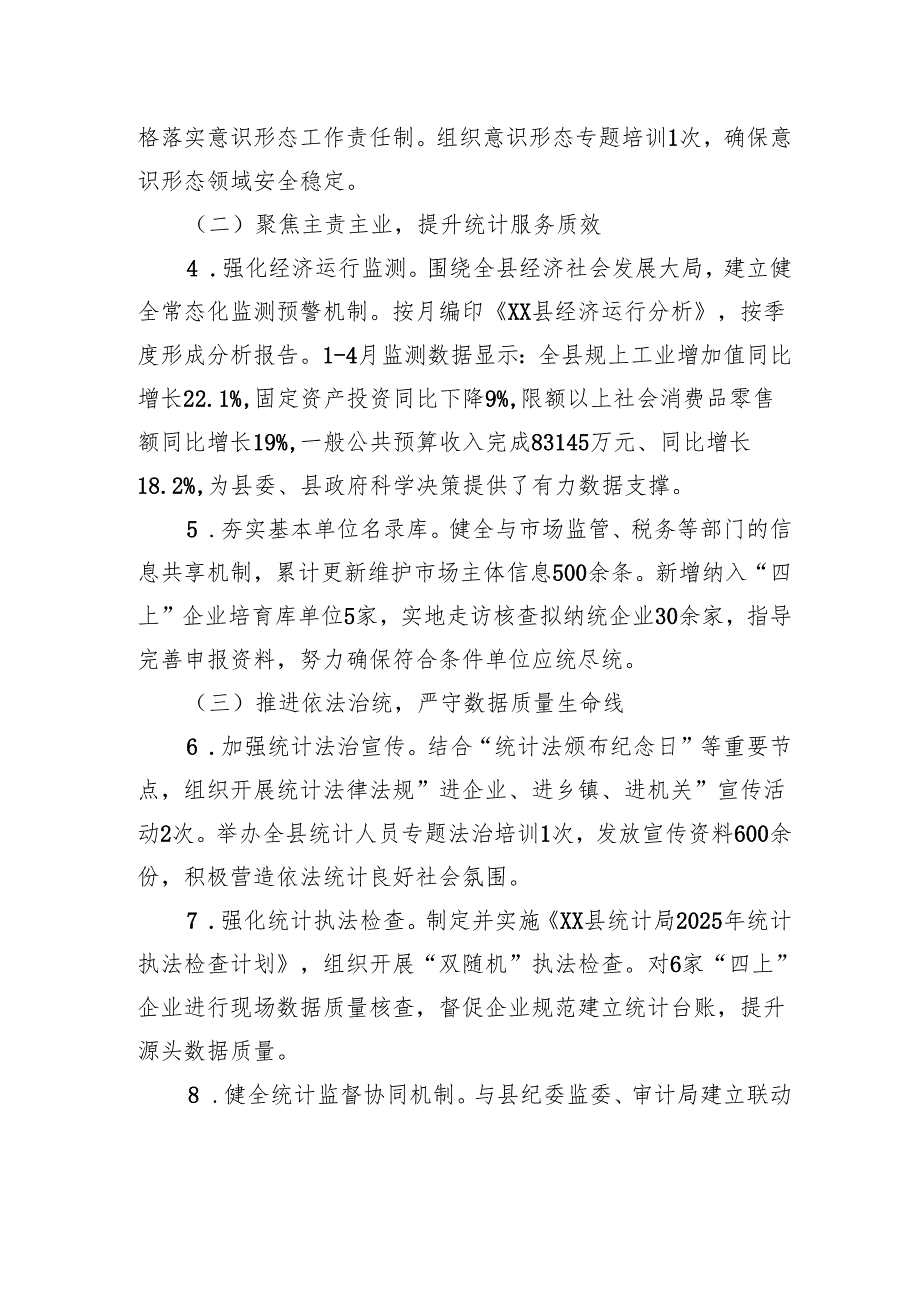 县统计局2025年上半年工作总结暨下半年工作计划.docx_第2页