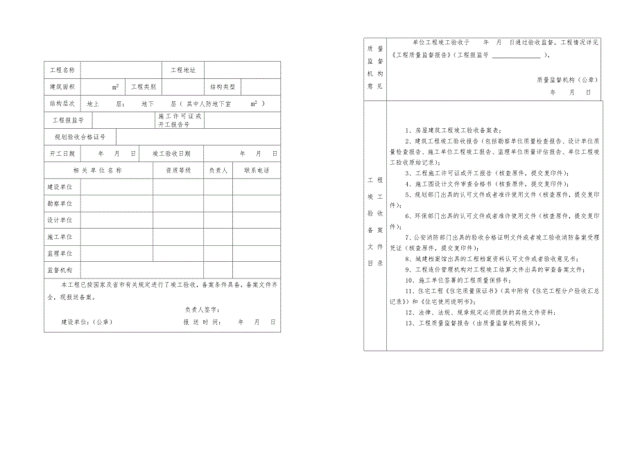 武汉市房屋建筑工程竣工验收备案表.doc_第2页