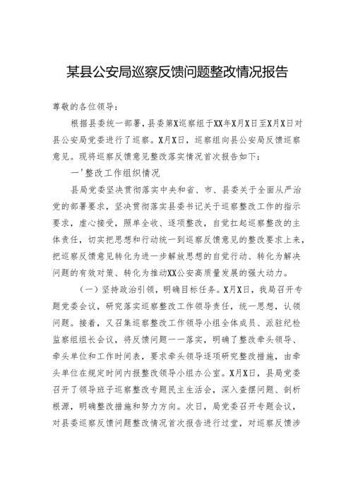县公安局巡察反馈问题整改情况报告.docx