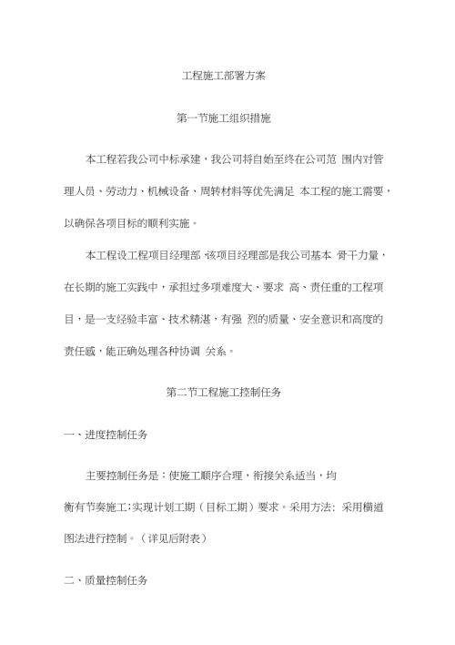 工程施工部署方案完整版.doc