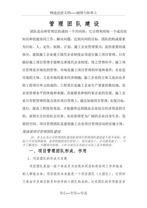 工程项目管理团队建设共25页.doc