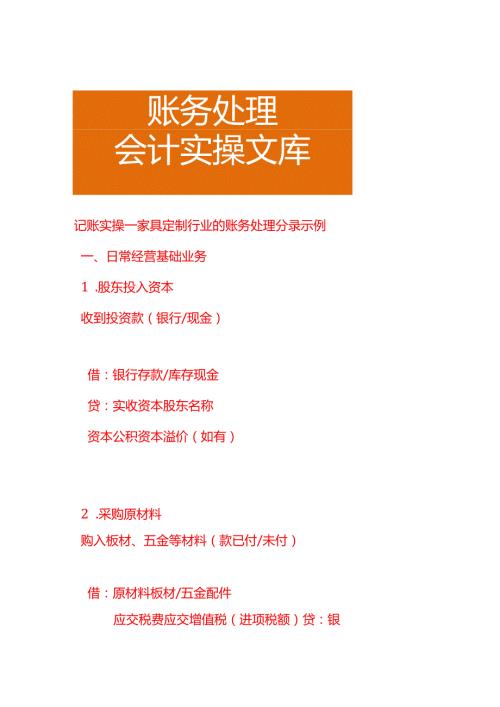 记账实操-家具定制行业的账务处理分录示例.docx