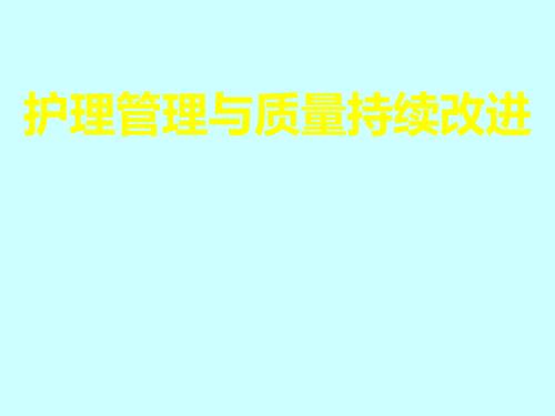 护理管理与质量持续改进.ppt