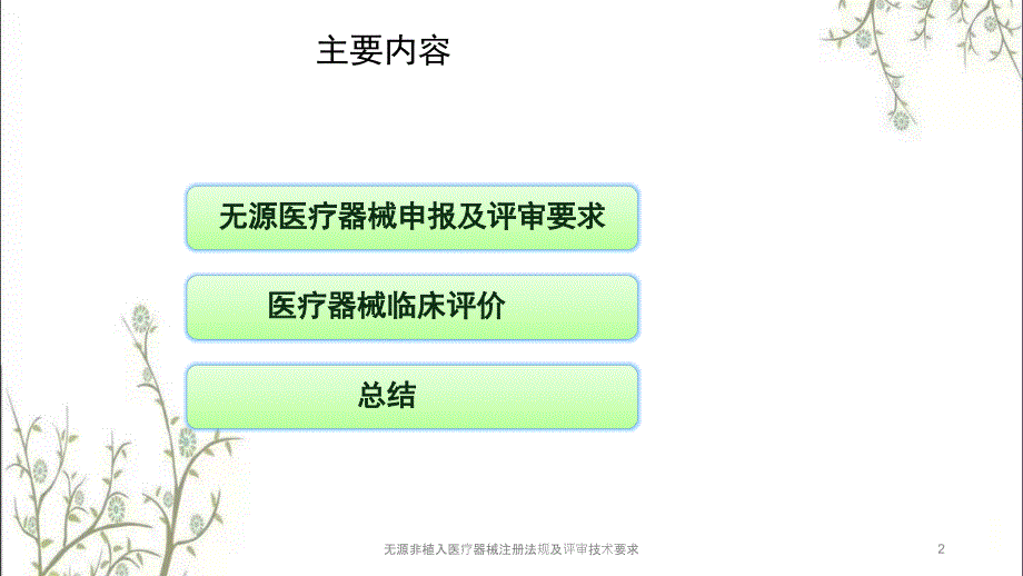 无源非植入医疗器械注册法规及评审技术要求.pptx_第2页