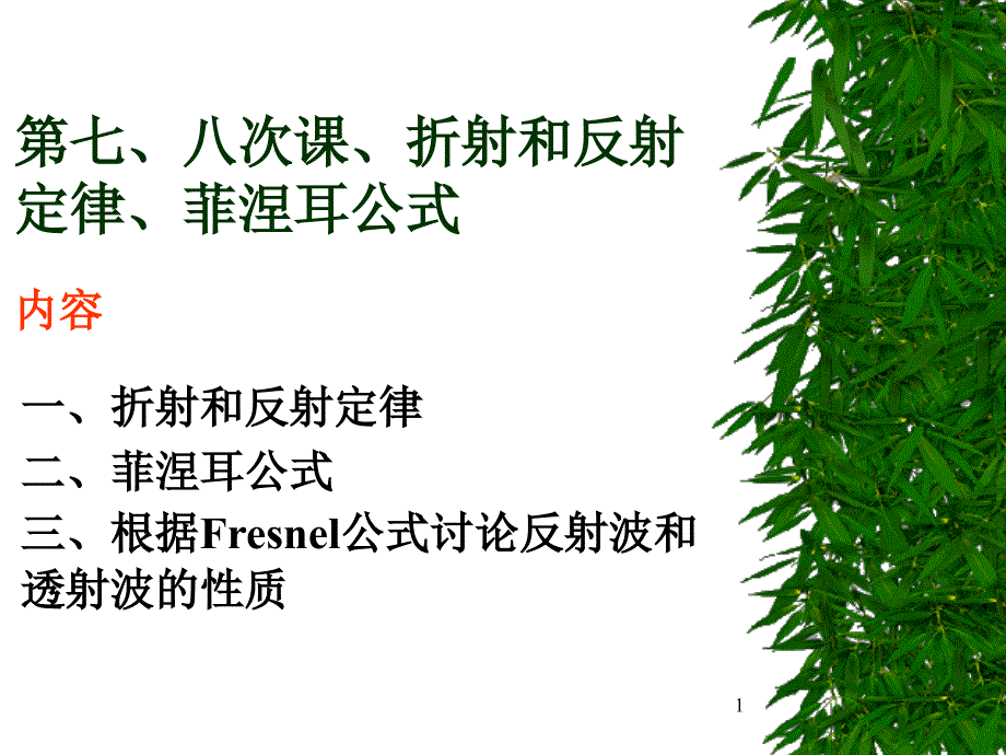 折射和反射定律菲涅耳公式.ppt_第1页