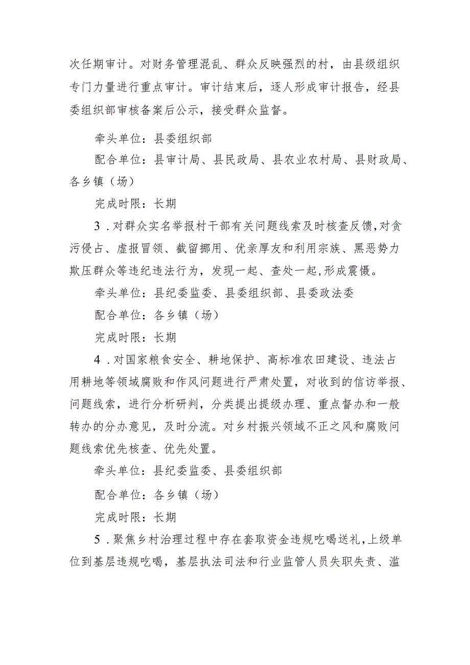县学习教育集中整治工作方案（乡村振兴特别是村干部监督管理领域不正之风）.docx_第3页