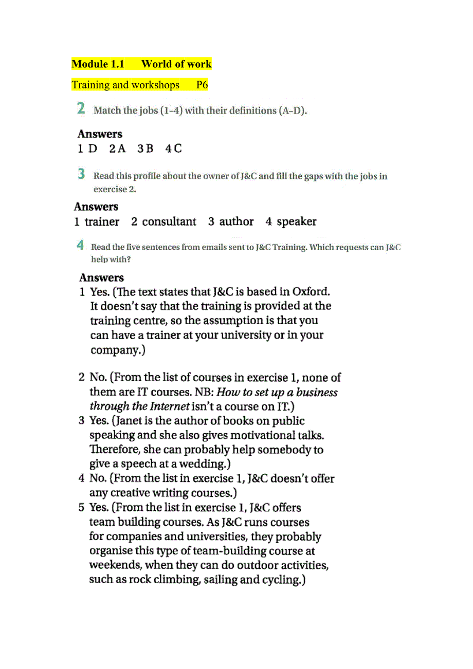 新编剑桥商务英语初级学生用书答案Module1153.docx_第1页