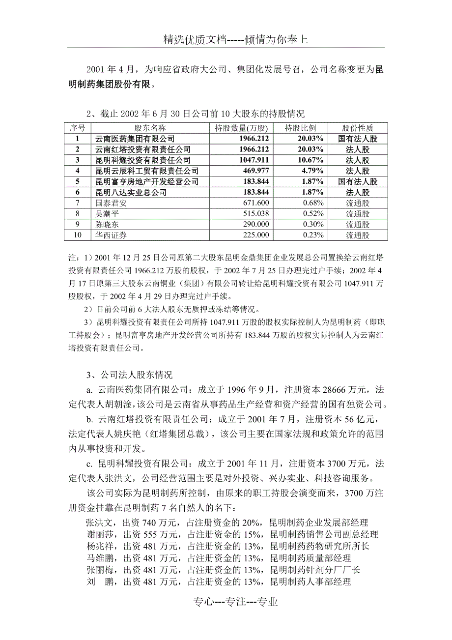 昆明制药尽职调研报告.doc_第2页