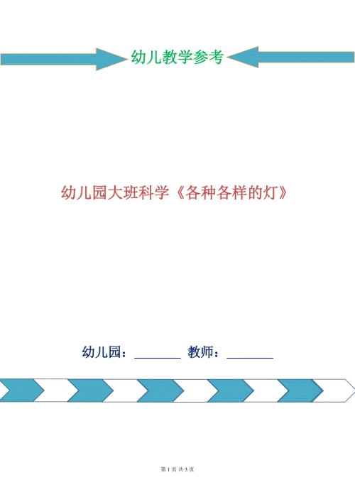幼儿园大班科学各种各样的灯.doc