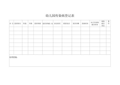 幼儿园传染病登记表.doc