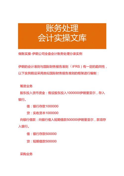 做账实操伊朗公司全盘会计账务处理分录实例.docx
