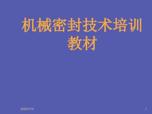 机械密封技术培训PPT课件.ppt