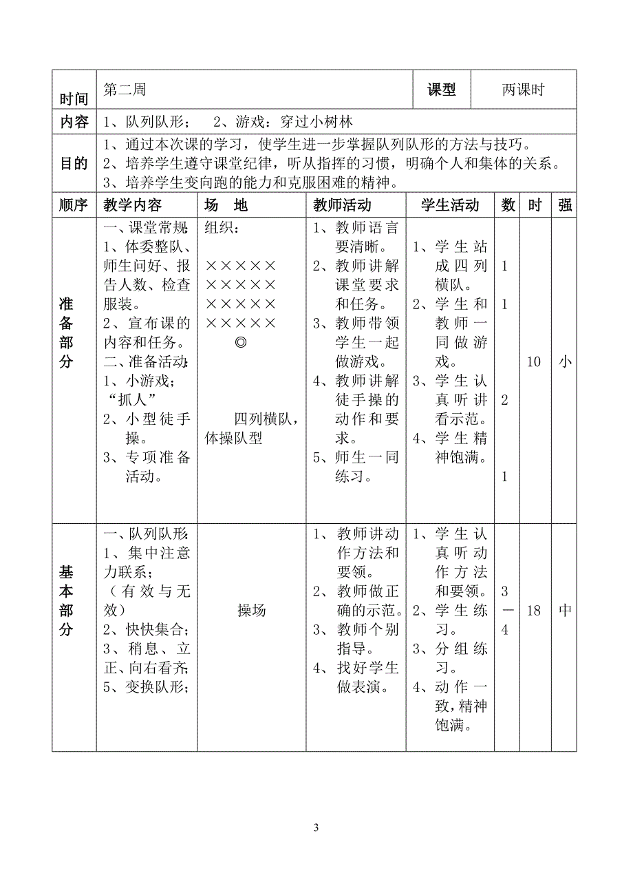 小学四年级下册体育教案全集.doc_第3页