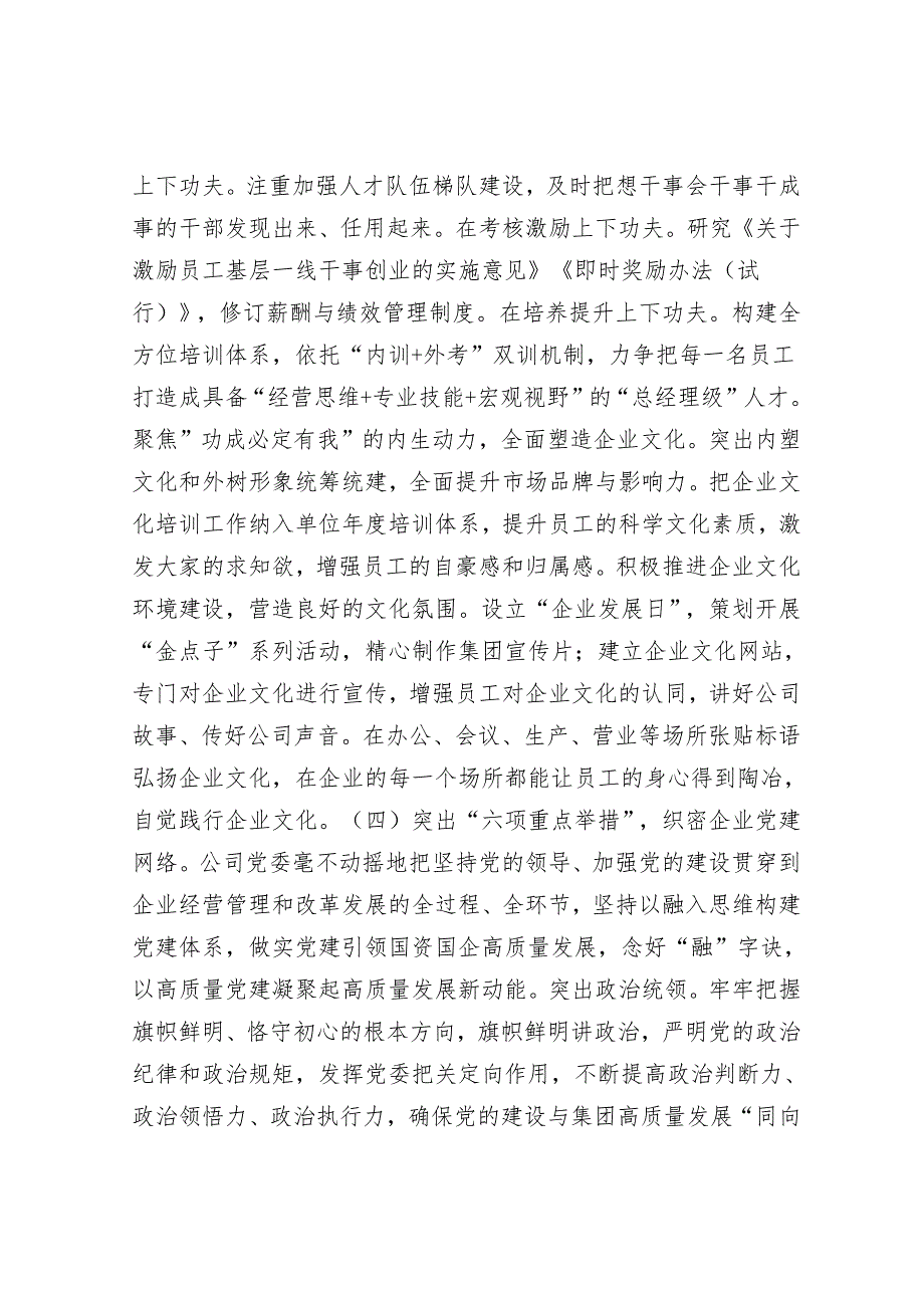 国企党委关于党建引领高质量发展工作情况的报告.docx_第3页