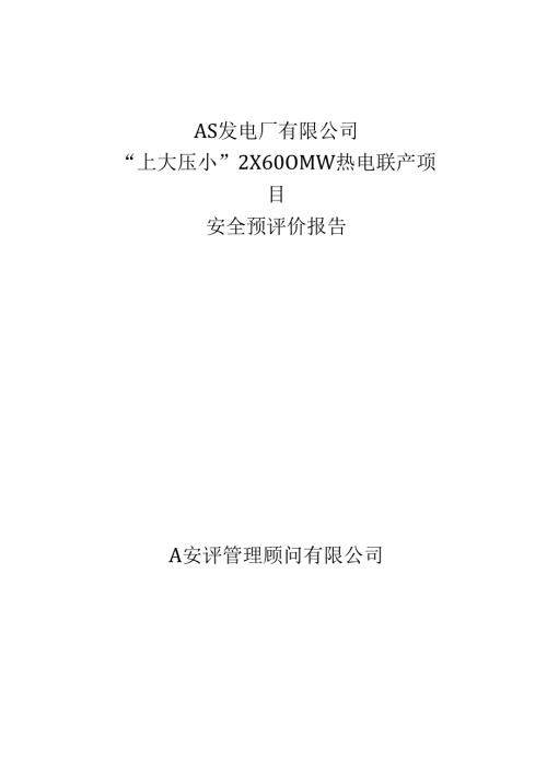 火力发电厂安全预评价报告书.docx