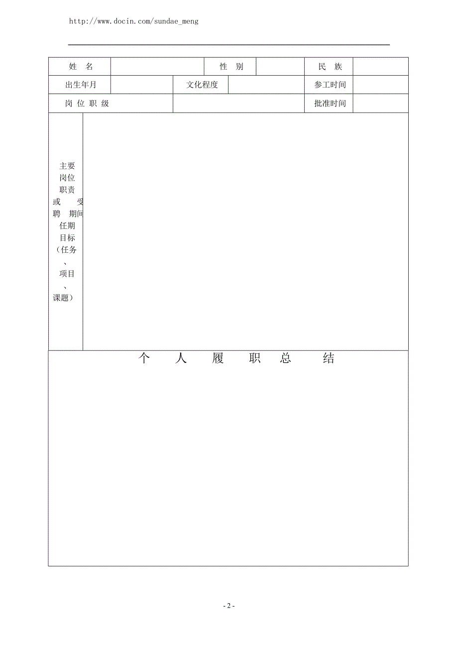 曲靖市事业单位人员履职考核登记表.doc_第2页