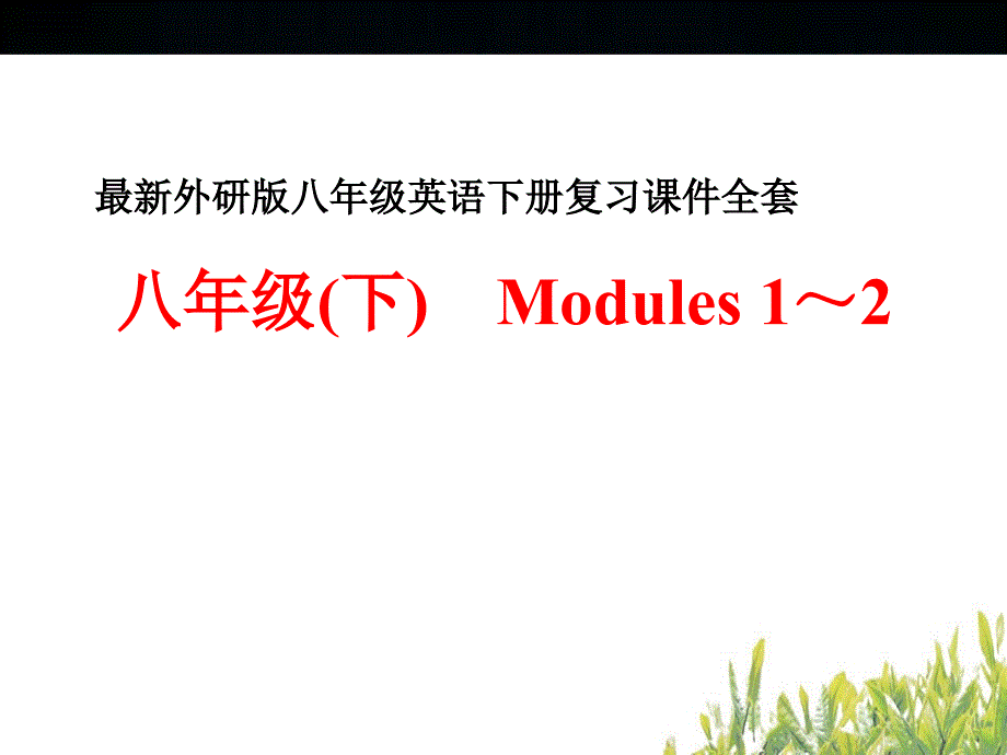 最新外研版八年级英语下册复习课件全套.ppt_第1页