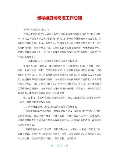 督导组疫情防控工作总结.doc