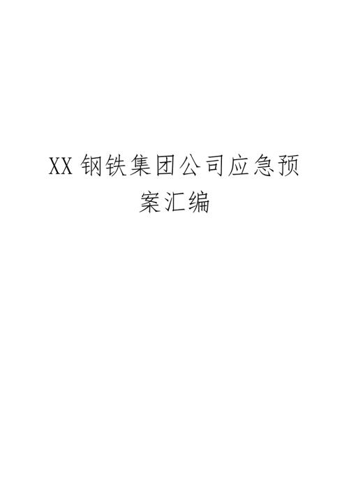 某钢铁集团公司应急预案汇编全套.doc