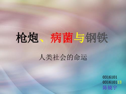 枪炮病菌与钢铁读后感.ppt