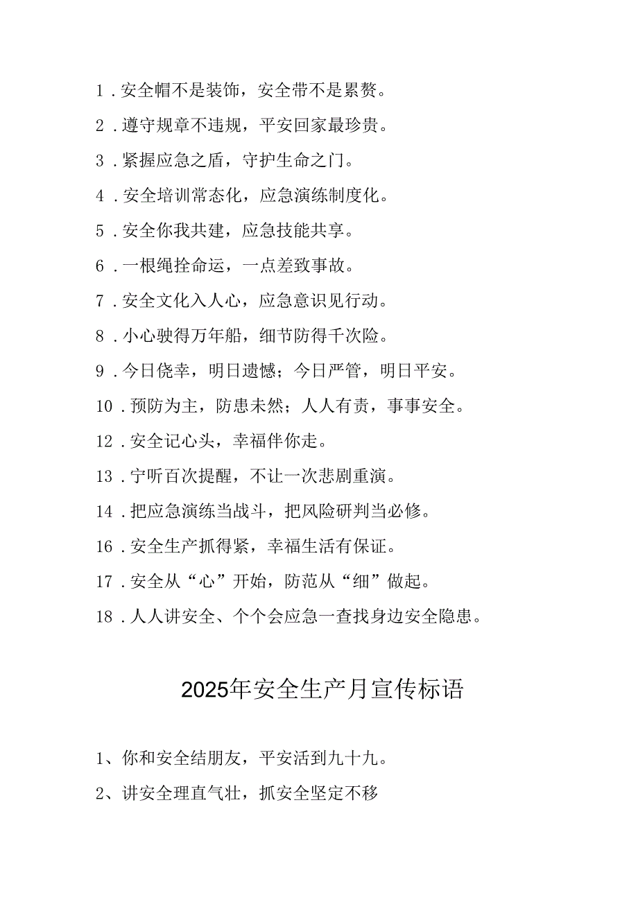 2025年全国《安全生产月》活动宣传标语 （5份）85.docx_第3页