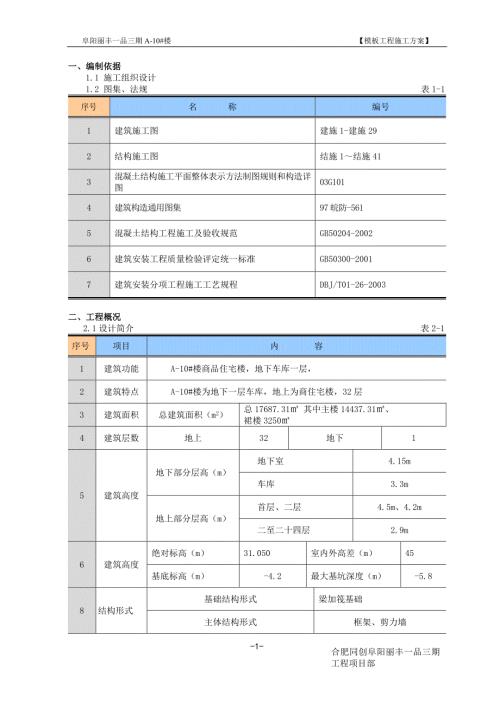 模板施工方案.doc