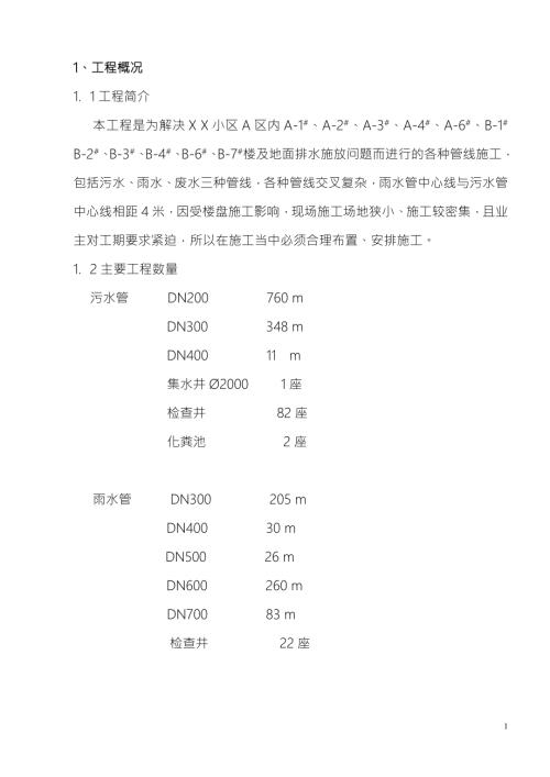 某小区雨污水管线施工组织设计方案.doc