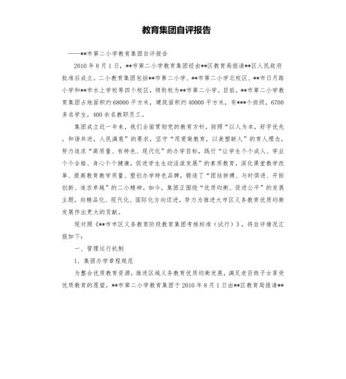 教育集团自评报告.docx