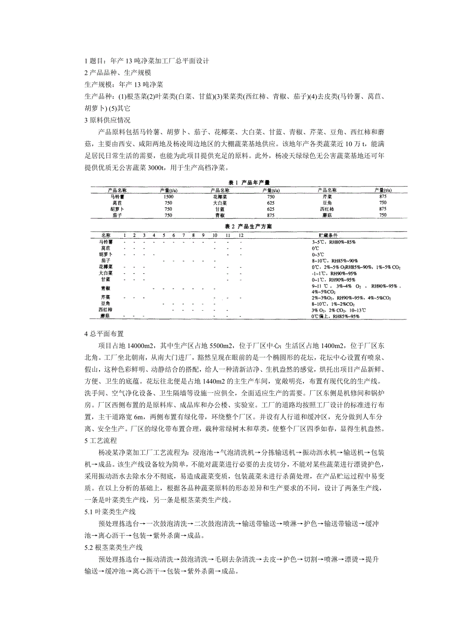 年产13吨净菜加工厂总平面设计.doc_第2页