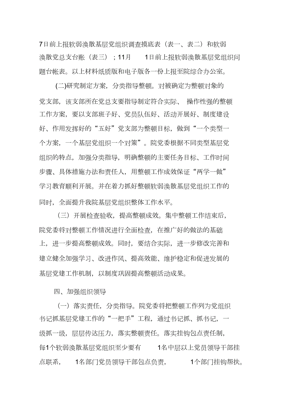 某院软弱涣散基层党组织整顿工作实施方案完整版.doc_第3页