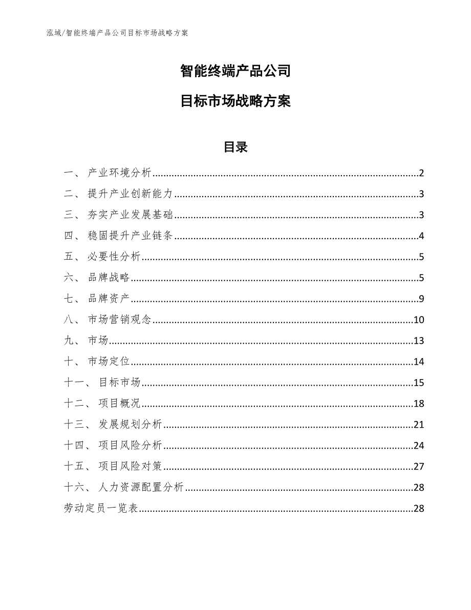 智能终端产品公司目标市场战略方案参考.docx_第1页