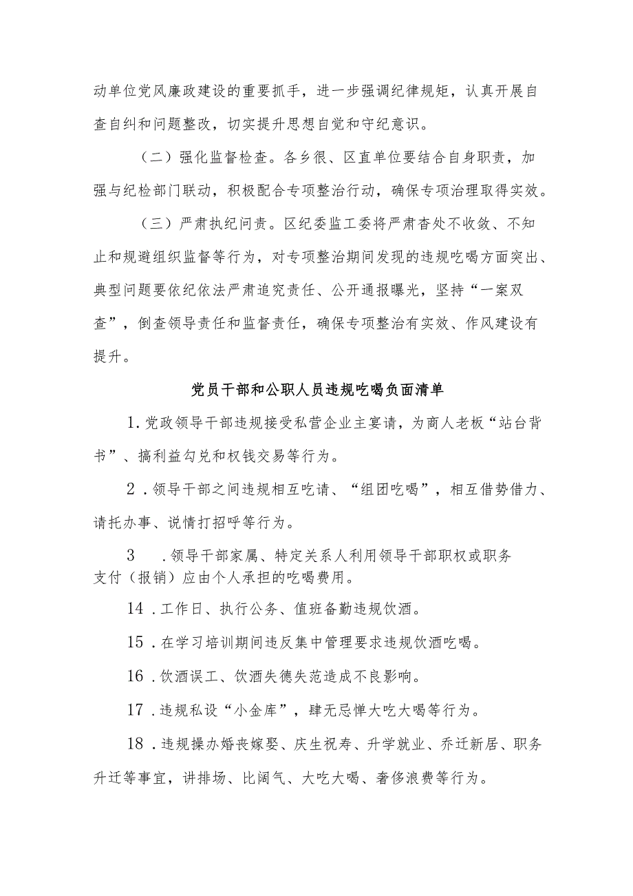 违规吃喝专项整治工作方案、负面清单、工作情况报告、讲稿汇编.docx_第3页
