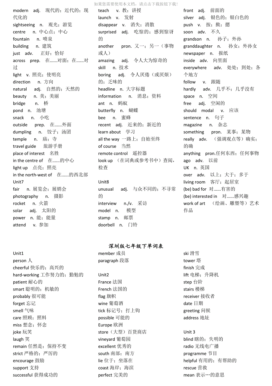 沪教牛津版初中英语单词表Word版.doc_第2页