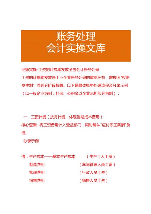 记账实操-工资的计提和发放全盘会计账务处理.docx