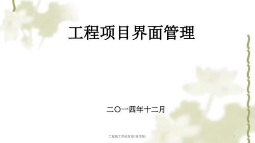 工程施工界面管理修改版PPT课件.ppt