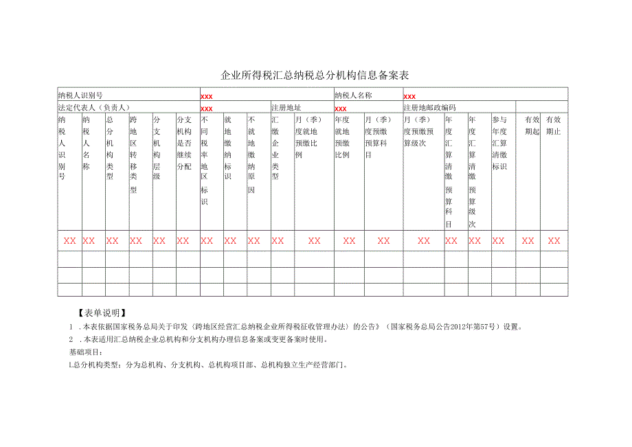 企业所得税汇总纳税总分机构信息备案表.docx_第1页