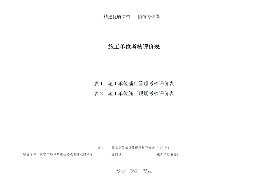 施工单位考核评价表共16页.doc_第1页