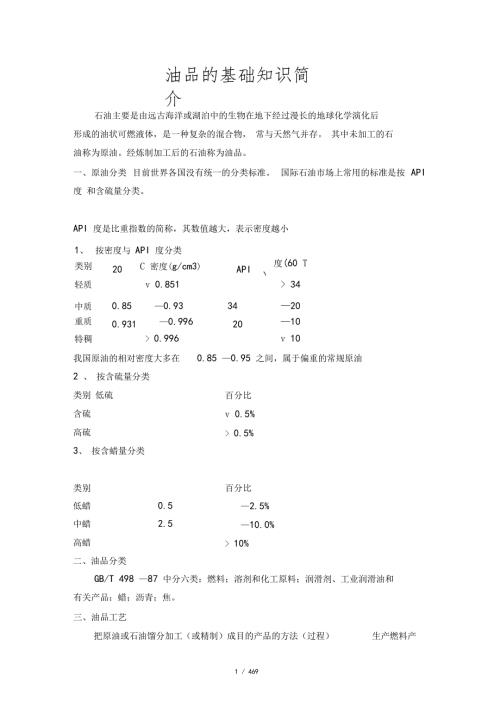 油品基础知识简介带附表.doc